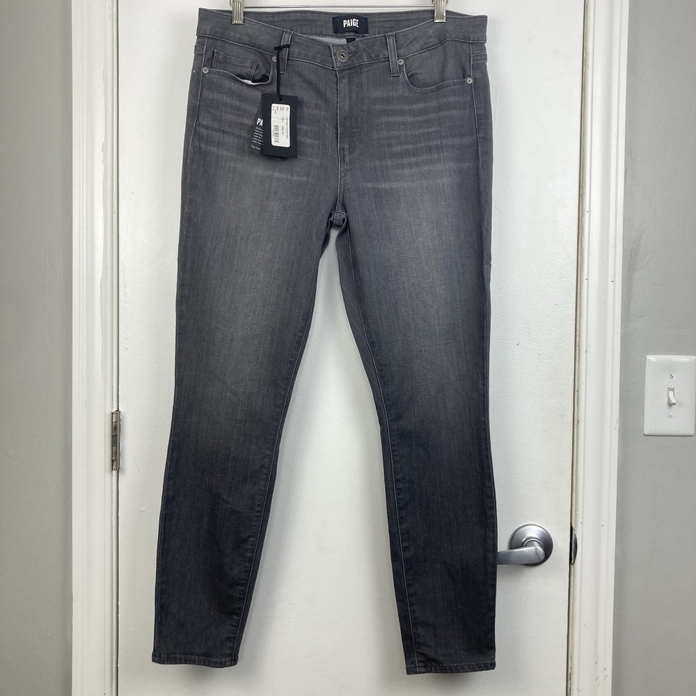 Paige Verdugo Ankle Skinny Jeans Summit Grey Mid Rise Womens 32 W2273